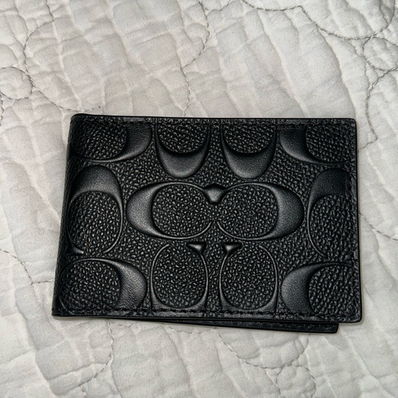 Coach Other - Coach Compact Billfold Wallet In Signature Embossed Canvas